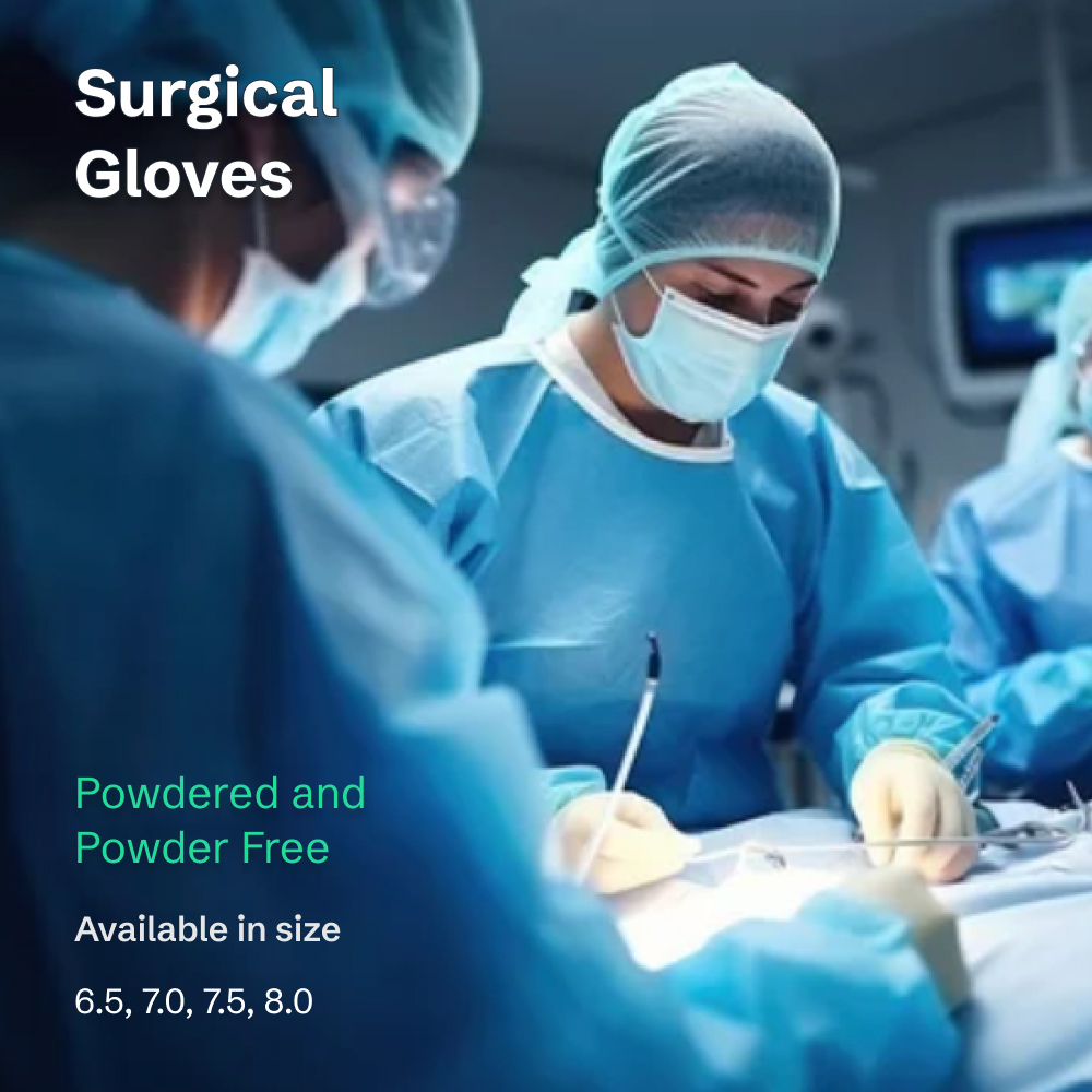 surgeon using surgical gloves